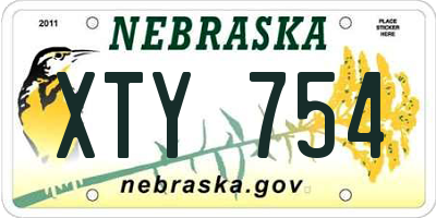 NE license plate XTY754