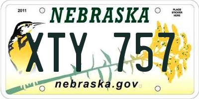 NE license plate XTY757