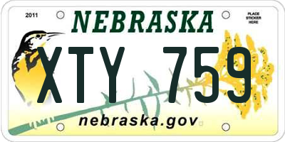 NE license plate XTY759