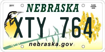 NE license plate XTY764