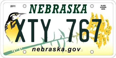 NE license plate XTY767