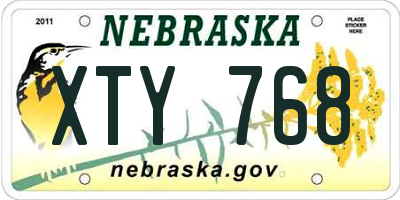 NE license plate XTY768