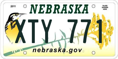 NE license plate XTY771