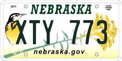 NE license plate XTY773