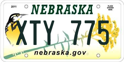 NE license plate XTY775