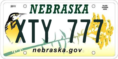 NE license plate XTY777