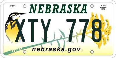 NE license plate XTY778
