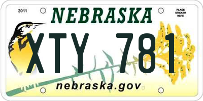 NE license plate XTY781