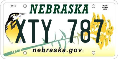 NE license plate XTY787