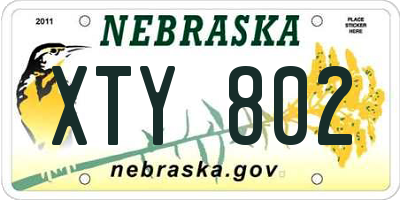 NE license plate XTY802