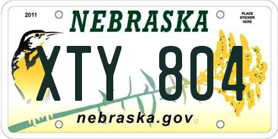 NE license plate XTY804