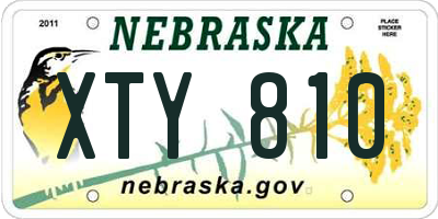 NE license plate XTY810