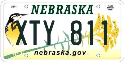 NE license plate XTY811
