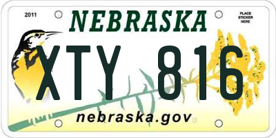 NE license plate XTY816