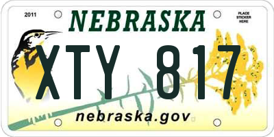 NE license plate XTY817