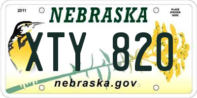 NE license plate XTY820