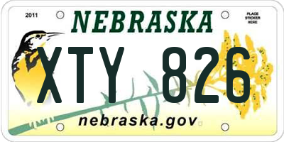 NE license plate XTY826