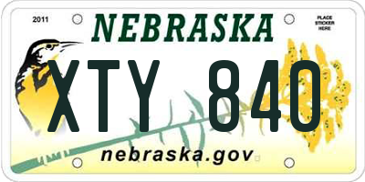 NE license plate XTY840