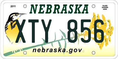 NE license plate XTY856