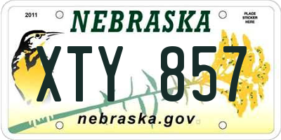 NE license plate XTY857