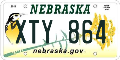 NE license plate XTY864