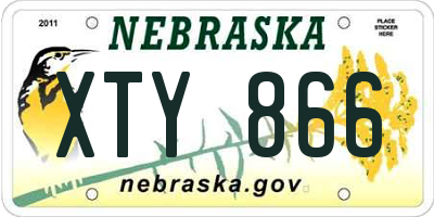 NE license plate XTY866