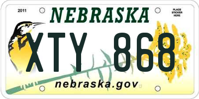 NE license plate XTY868