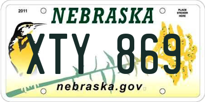 NE license plate XTY869