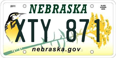 NE license plate XTY871