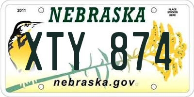 NE license plate XTY874