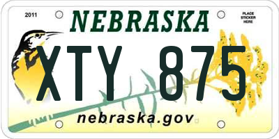 NE license plate XTY875