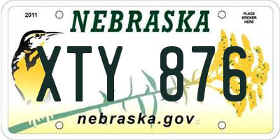NE license plate XTY876