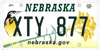 NE license plate XTY877