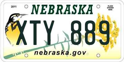 NE license plate XTY889