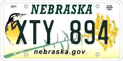 NE license plate XTY894