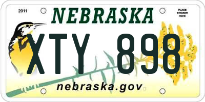 NE license plate XTY898