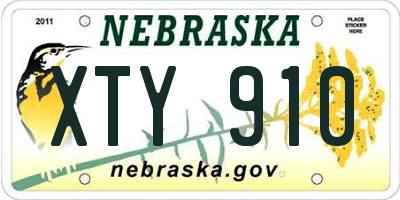 NE license plate XTY910