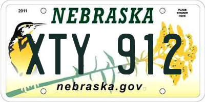 NE license plate XTY912