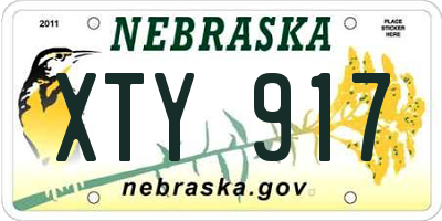 NE license plate XTY917