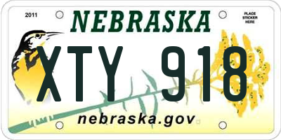 NE license plate XTY918