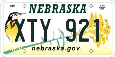 NE license plate XTY921