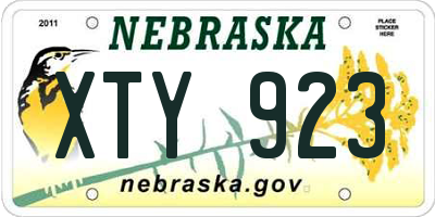 NE license plate XTY923
