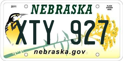 NE license plate XTY927