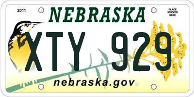 NE license plate XTY929