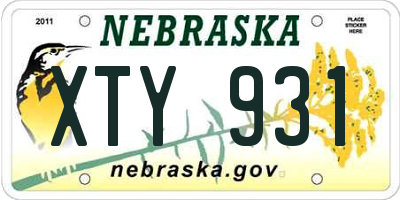 NE license plate XTY931