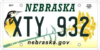 NE license plate XTY932