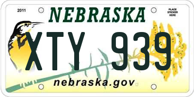 NE license plate XTY939