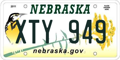 NE license plate XTY949