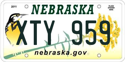 NE license plate XTY959