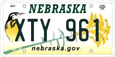 NE license plate XTY961